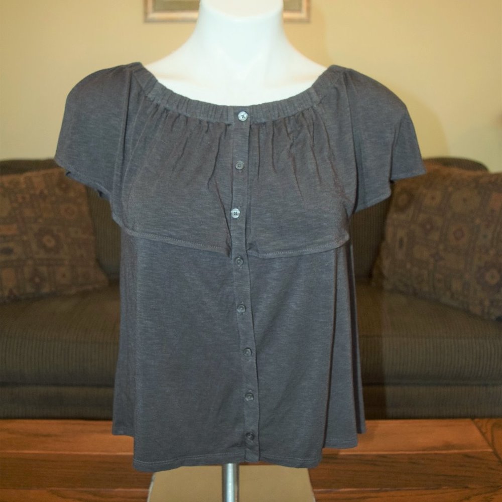 🌸 American Eagle Dark Gray On or Off Shoulder Top